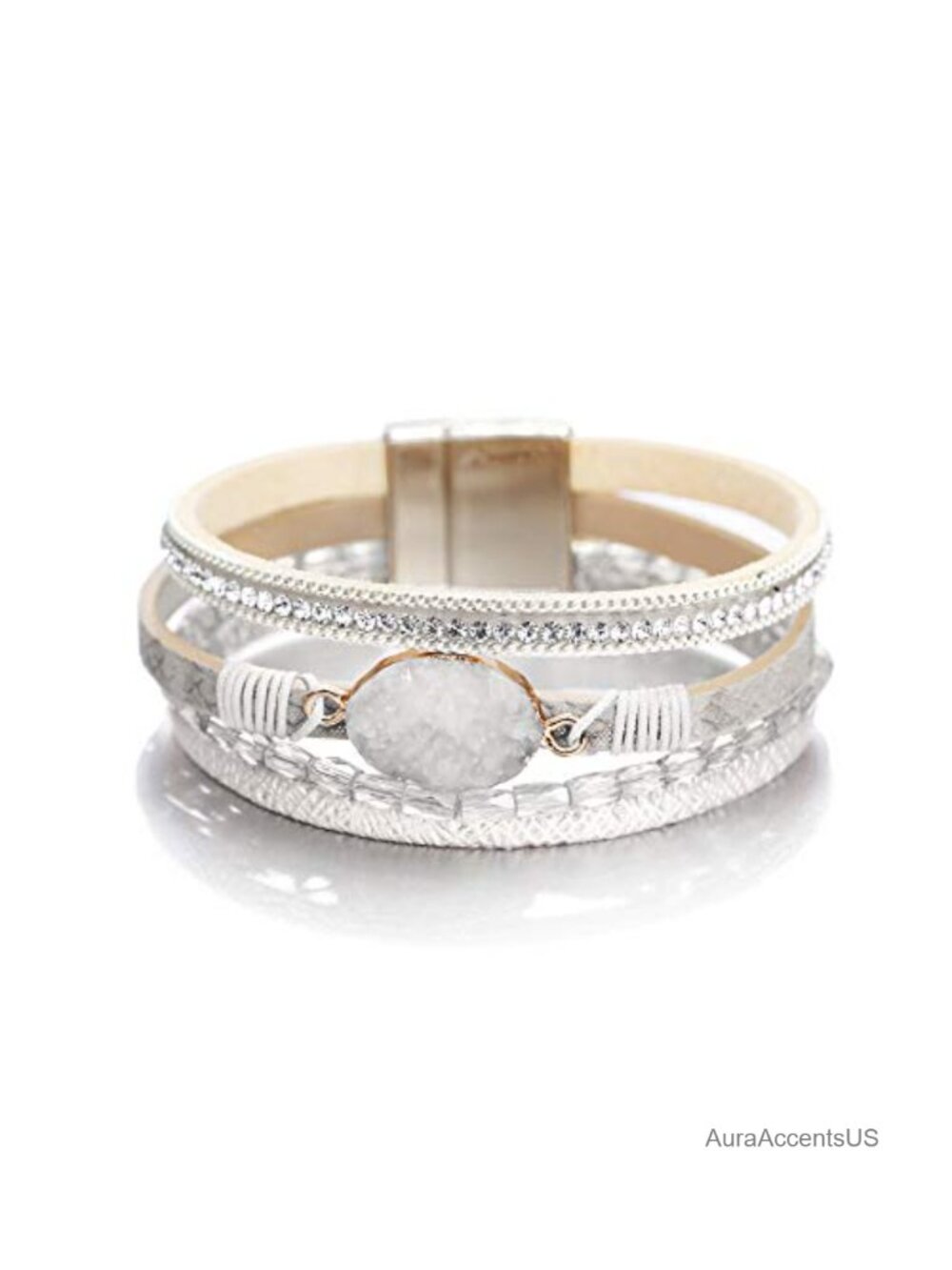 Leather Wrap Bracelet Women Boho Western Layered Cuff Jewelry